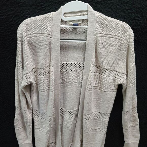 Universal Thread Womens Open Cardigan Khaki Size Small 100% Cotton Long Sleeve - Picture 8 of 12
